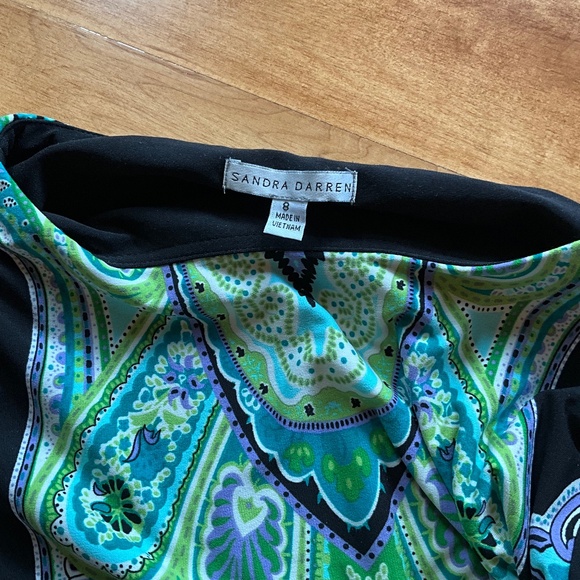 Sandra Darren Black Paisley Print Dress - Picture 2 of 7